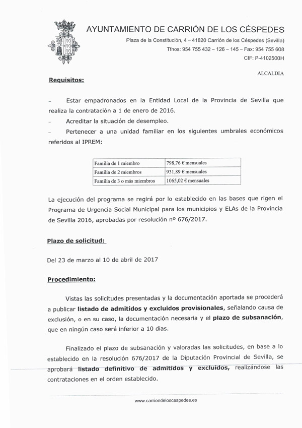URGENCIA MUNICIPAL 2017-2